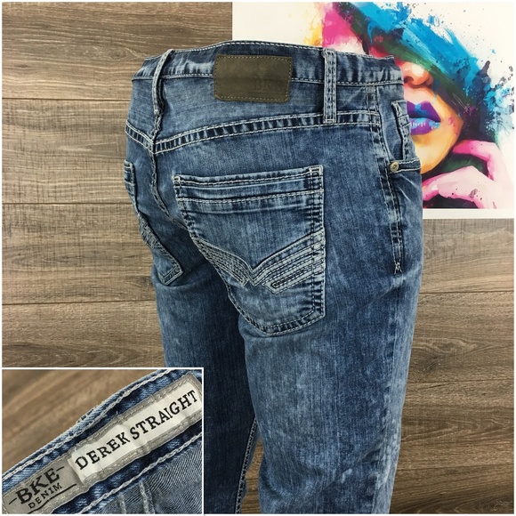 BKE Other - BKE Derek Straight Mens Jeans Acid Wash 36x29
